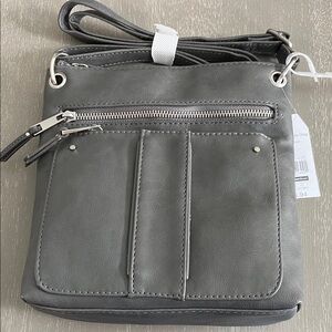 Time and Tru Adjustable Shoulder Strap Grey Crossbody Bag - Gray